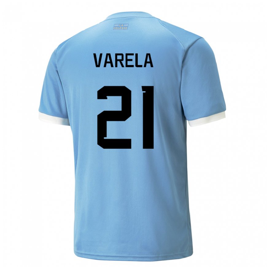 Kandiny Gyermek Uruguayi Gullermo Varela #21 Kék Hazai Jersey 22-24 Mez Póló Ing