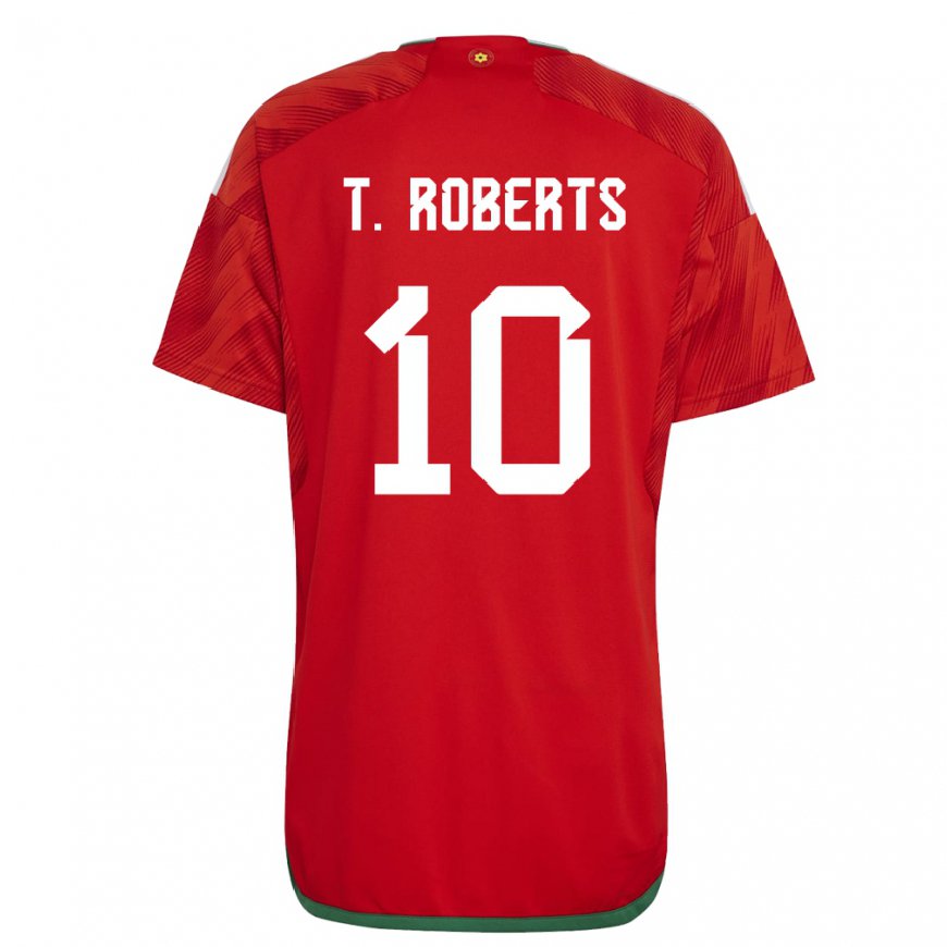 Kandiny Gyermek Walesi Tyler Roberts #10 Piros Hazai Jersey 22-24 Mez Póló Ing