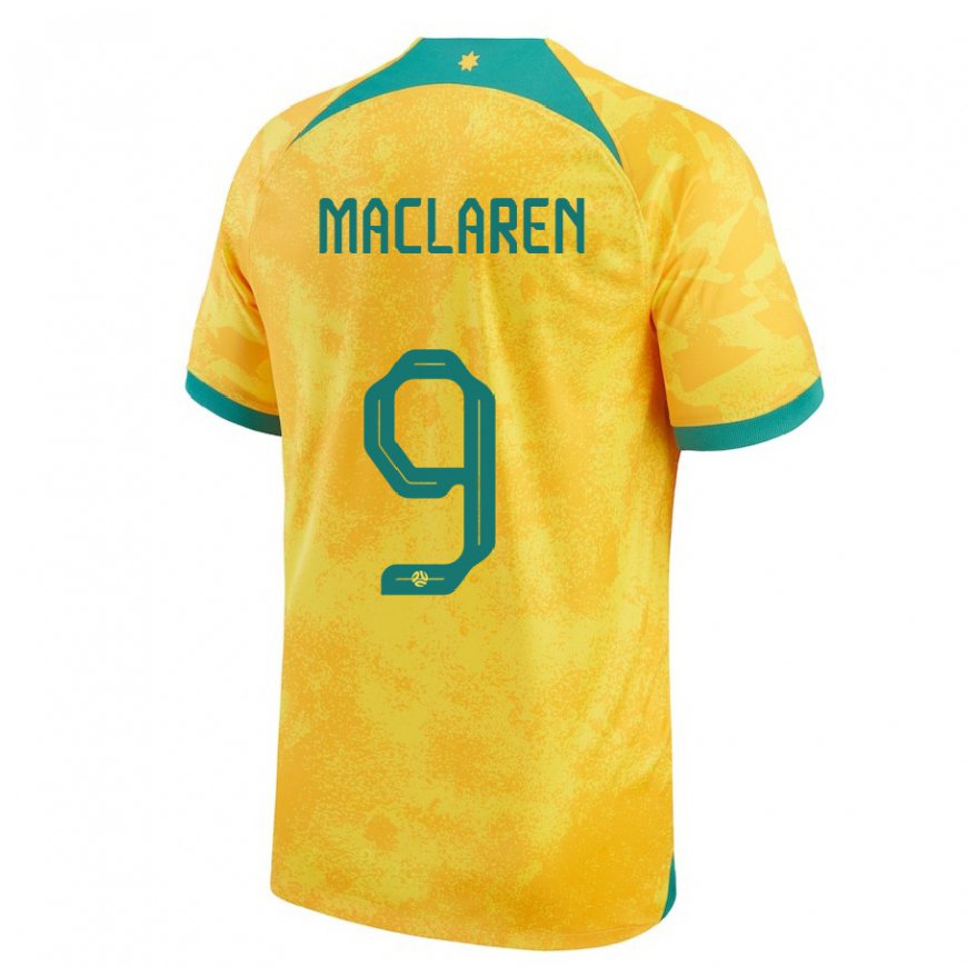 Kandiny Férfi Ausztrál Jamie Maclaren #9 Aranysárga Hazai Jersey 22-24 Mez Póló Ing