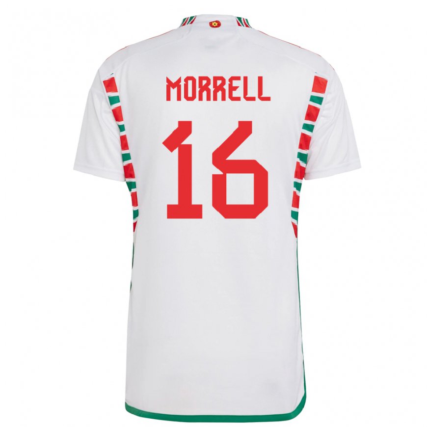 Kandiny Férfi Walesi Joe Morrell #16 Fehér Idegenbeli Jersey 22-24 Mez Póló Ing