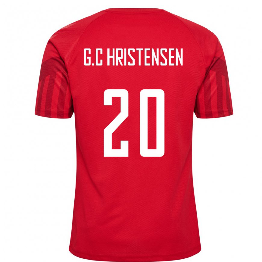 Kandiny Gyermek Dán Gustav Christensen #20 Piros Hazai Jersey 22-24 Mez Póló Ing