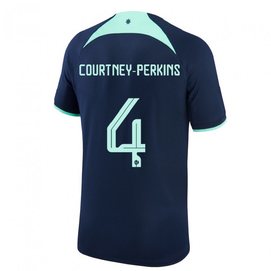 Kandiny Gyermek Ausztrál Jordan Courtney Perkins #4 Sötétkék Idegenbeli Jersey 22-24 Mez Póló Ing