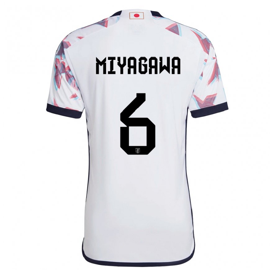 Kandiny Gyermek Japán Asato Miyagawa #6 Fehér Idegenbeli Jersey 22-24 Mez Póló Ing