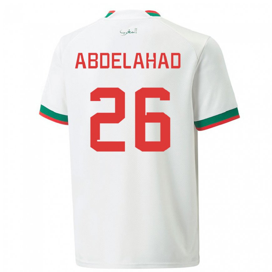 Kandiny Gyermek Marokkói Imane Abdelahad #26 Fehér Idegenbeli Jersey 22-24 Mez Póló Ing