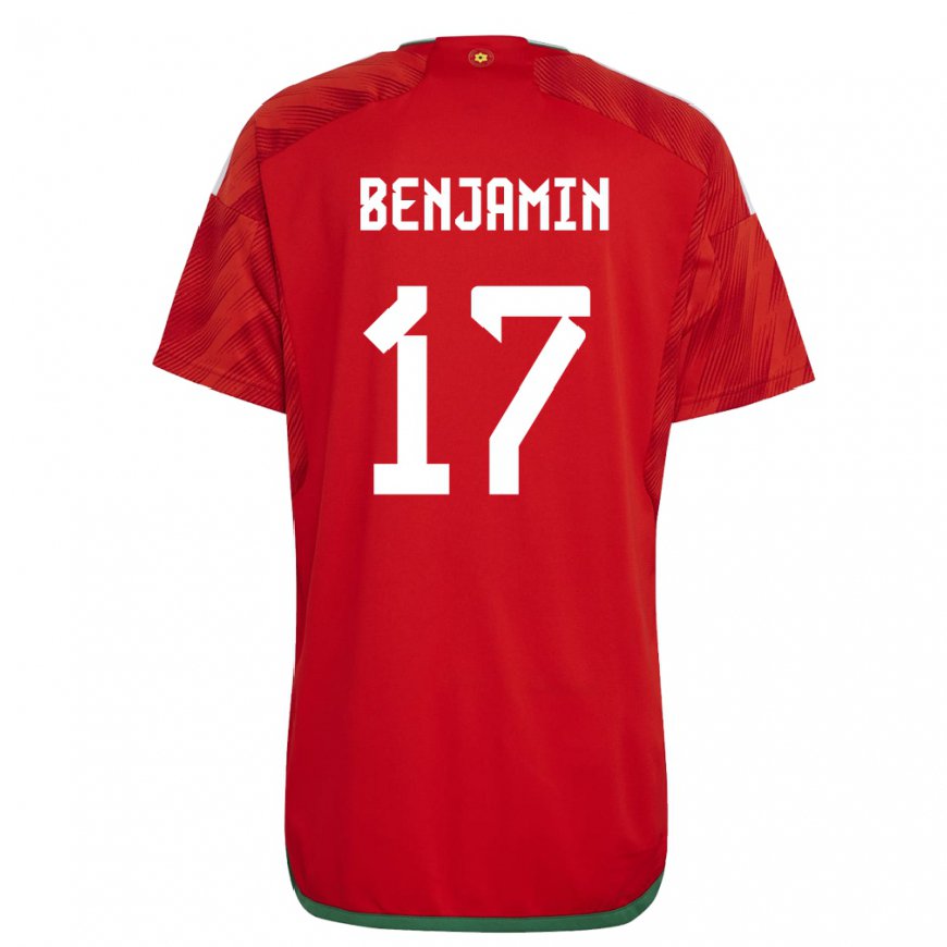 Kandiny Férfi Walesi Omari Benjamin #17 Piros Hazai Jersey 22-24 Mez Póló Ing