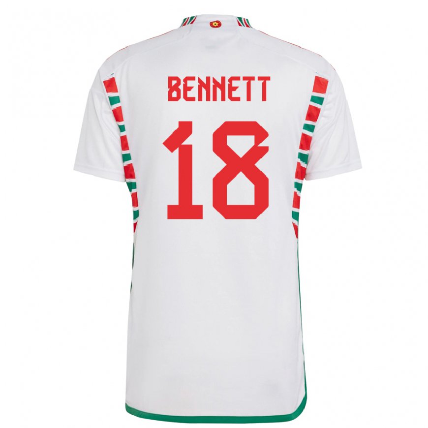 Kandiny Férfi Walesi Murphy Bennett #18 Fehér Idegenbeli Jersey 22-24 Mez Póló Ing