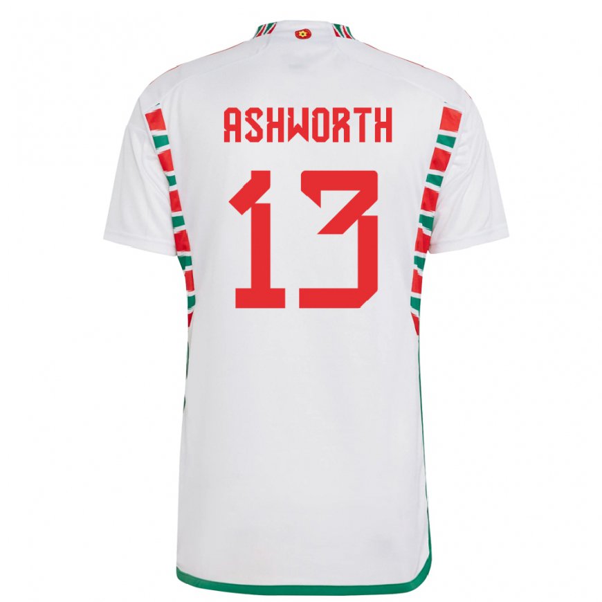 Kandiny Férfi Walesi Fin Ashworth #13 Fehér Idegenbeli Jersey 22-24 Mez Póló Ing