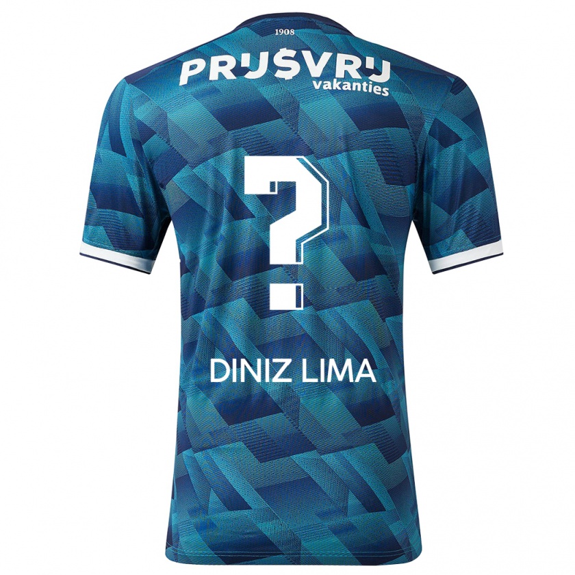 Kandiny Gyermek Lucas Diniz Lima #0 Kék Idegenbeli Jersey 2023/24 Mez Póló Ing