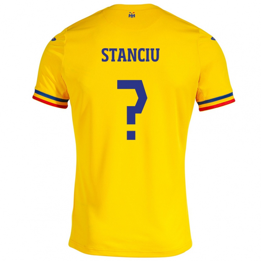 Kandiny Gyermek Románia Raul Stanciu #0 Sárga Hazai Jersey 24-26 Mez Póló Ing