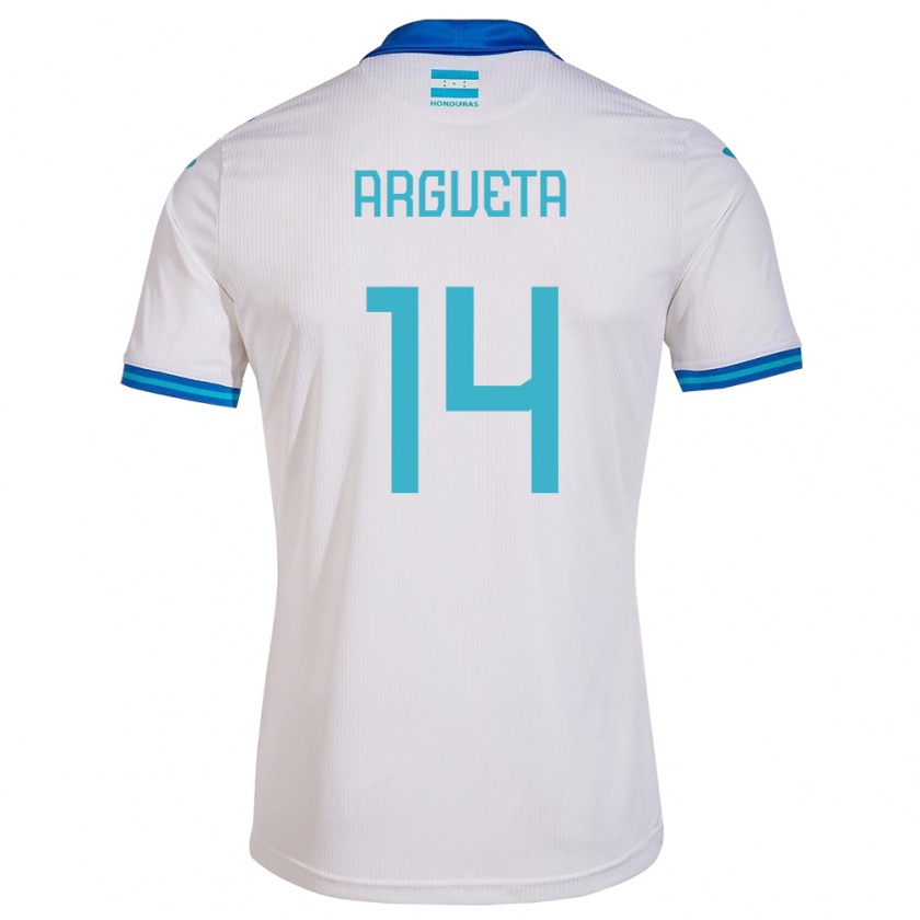 Kandiny Gyermek Honduras Carlos Argueta #14 Fehér Hazai Jersey 24-26 Mez Póló Ing