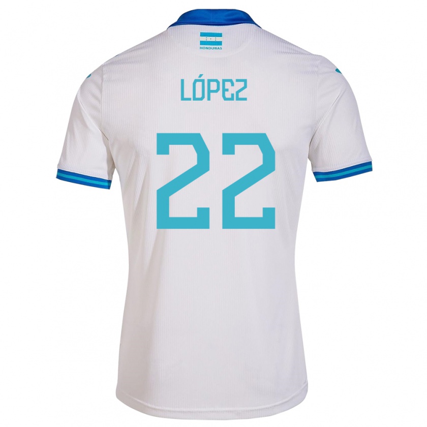 Kandiny Gyermek Honduras Luis López #22 Fehér Hazai Jersey 24-26 Mez Póló Ing