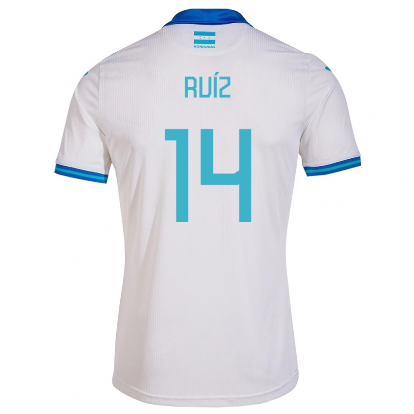 Kandiny Gyermek Honduras David Ruíz #14 Fehér Hazai Jersey 24-26 Mez Póló Ing