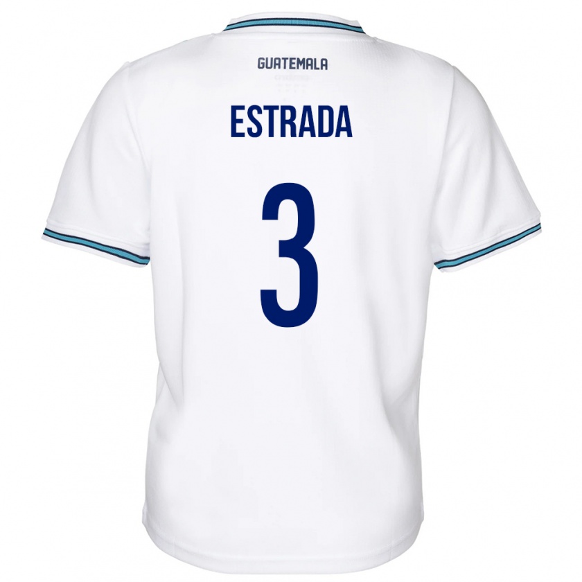 Kandiny Gyermek Guatemala Carlos Estrada #3 Fehér Hazai Jersey 24-26 Mez Póló Ing