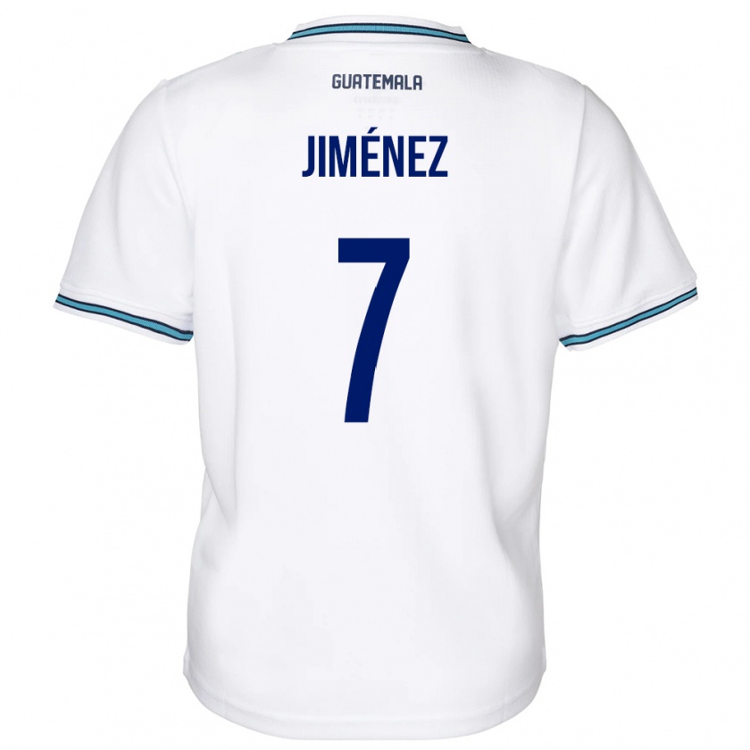 Kandiny Gyermek Guatemala Cristian Jiménez #7 Fehér Hazai Jersey 24-26 Mez Póló Ing