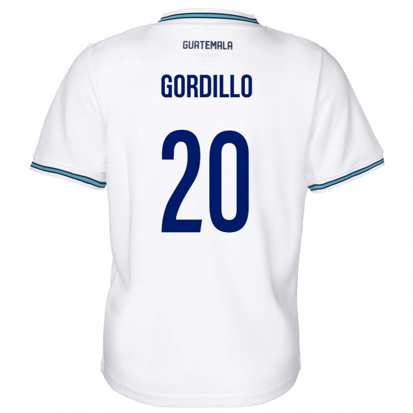 Kandiny Gyermek Guatemala Gerardo Gordillo #20 Fehér Hazai Jersey 24-26 Mez Póló Ing