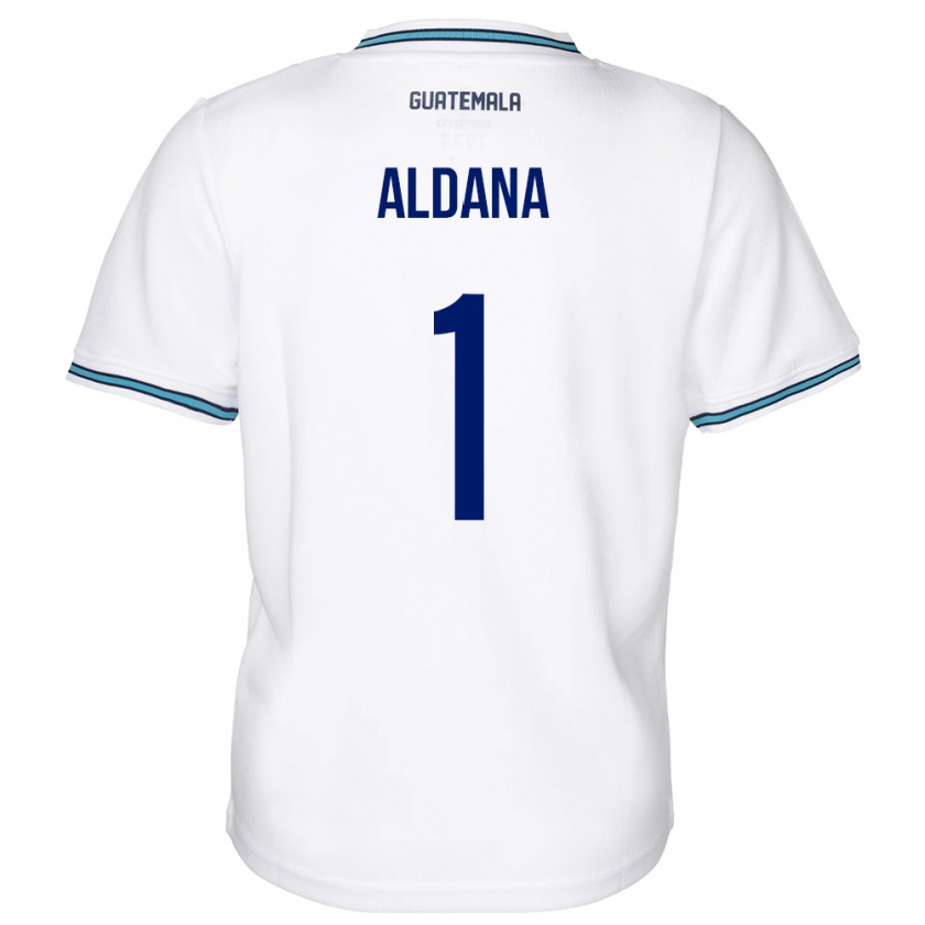 Kandiny Gyermek Guatemala David Aldana #1 Fehér Hazai Jersey 24-26 Mez Póló Ing