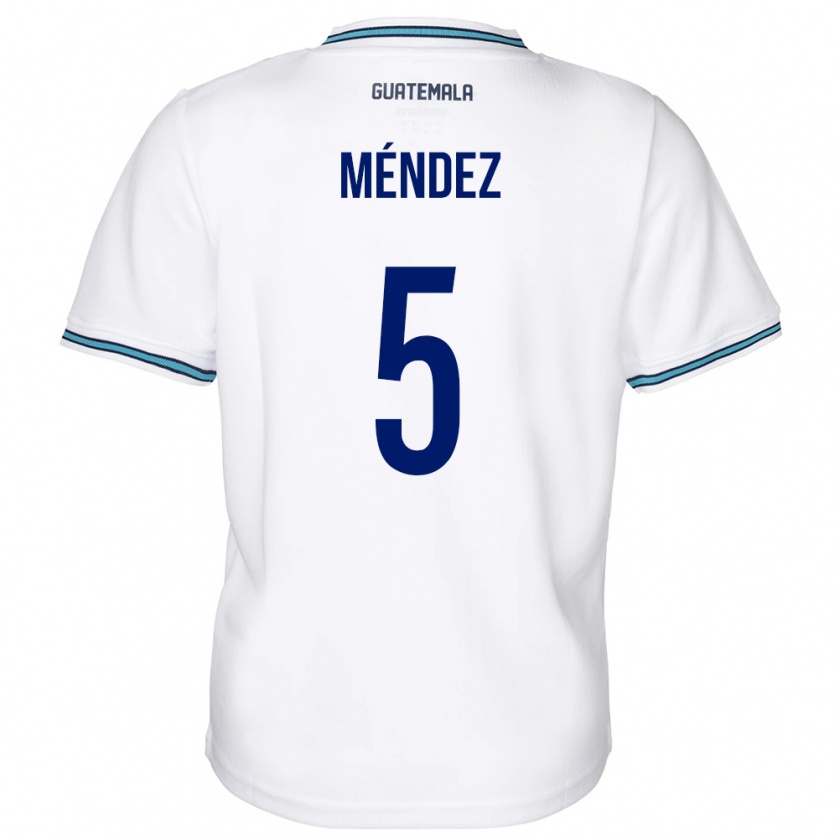 Kandiny Gyermek Guatemala Diego Méndez #5 Fehér Hazai Jersey 24-26 Mez Póló Ing