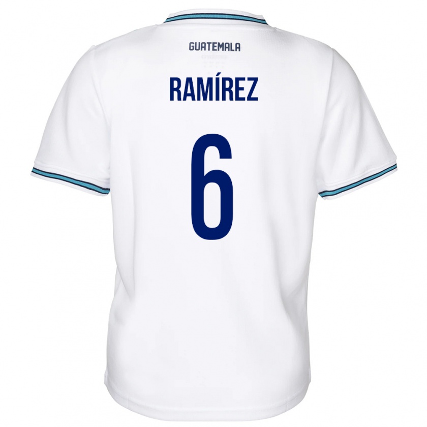 Kandiny Gyermek Guatemala Kevin Ramírez #6 Fehér Hazai Jersey 24-26 Mez Póló Ing