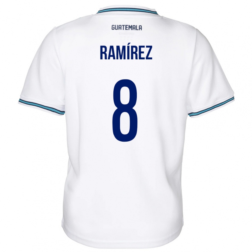 Kandiny Gyermek Guatemala Dennis Ramírez #8 Fehér Hazai Jersey 24-26 Mez Póló Ing