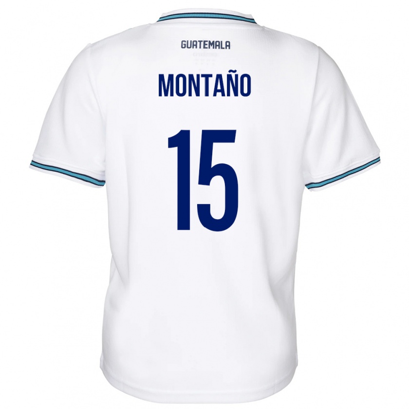 Kandiny Gyermek Guatemala Figo Montaño #15 Fehér Hazai Jersey 24-26 Mez Póló Ing