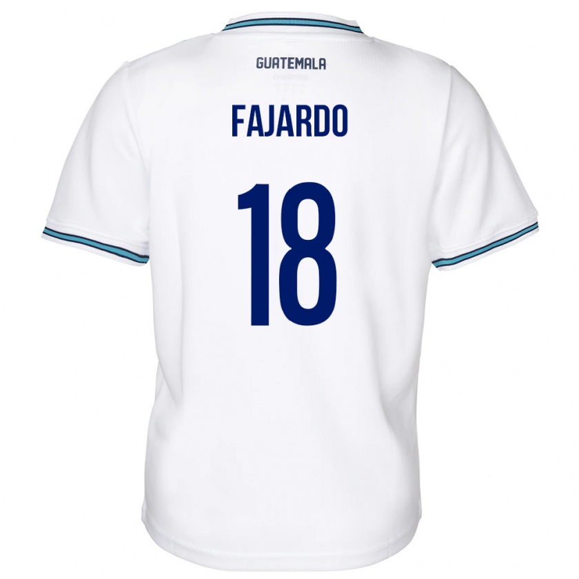 Kandiny Gyermek Guatemala William Fajardo #18 Fehér Hazai Jersey 24-26 Mez Póló Ing