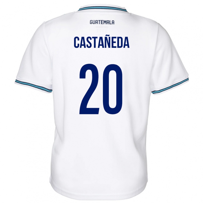 Kandiny Gyermek Guatemala Brayam Castañeda #20 Fehér Hazai Jersey 24-26 Mez Póló Ing