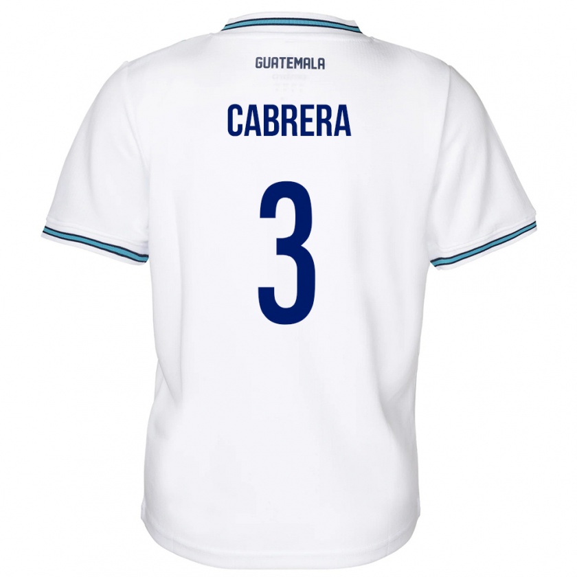 Kandiny Gyermek Guatemala Gabriel Cabrera #3 Fehér Hazai Jersey 24-26 Mez Póló Ing