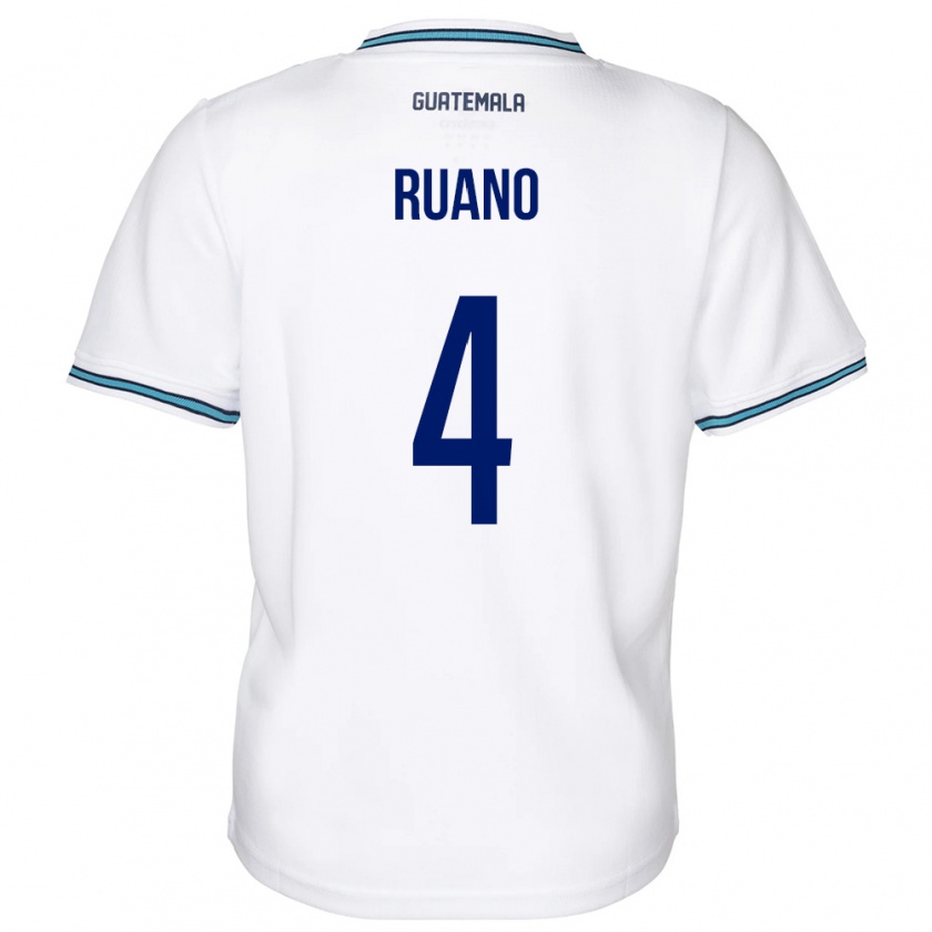 Kandiny Gyermek Guatemala Michelle Ruano #4 Fehér Hazai Jersey 24-26 Mez Póló Ing