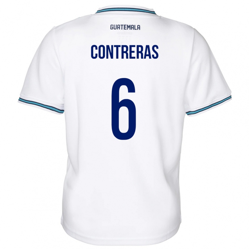 Kandiny Gyermek Guatemala María Contreras #6 Fehér Hazai Jersey 24-26 Mez Póló Ing