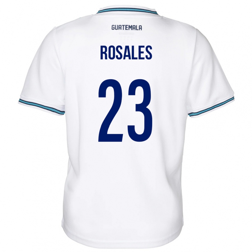 Kandiny Gyermek Guatemala Yareni Rosales #23 Fehér Hazai Jersey 24-26 Mez Póló Ing