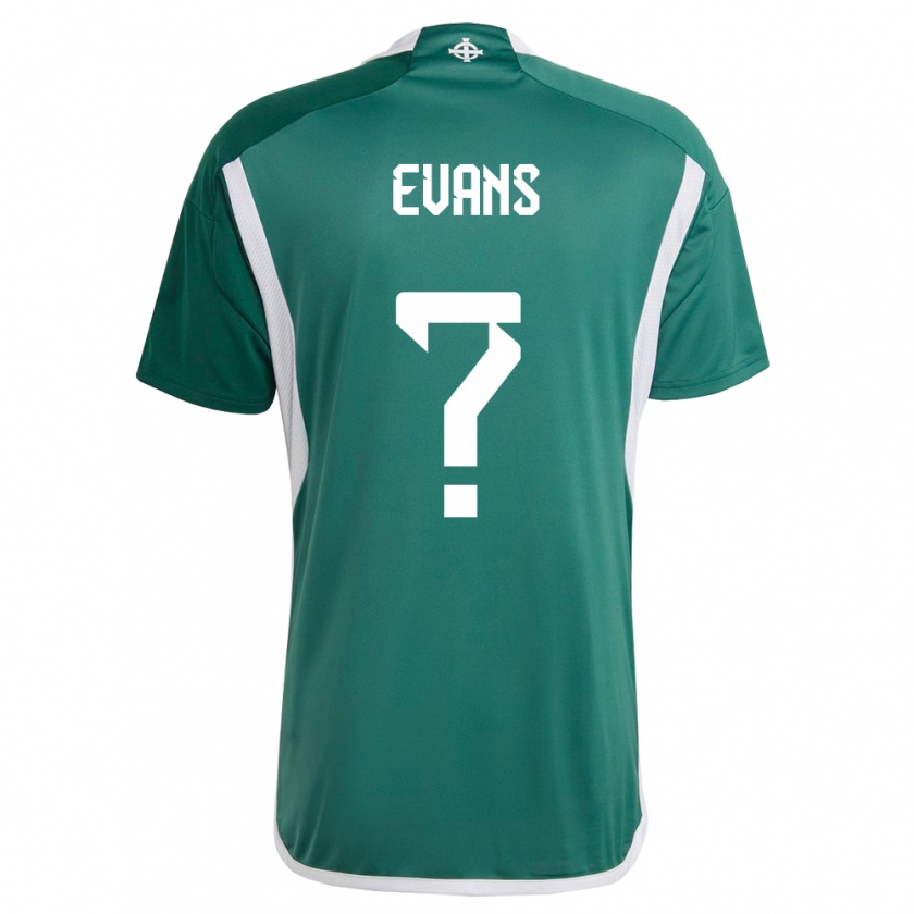 Kandiny Gyermek Észak-Írország Reece Evans #0 Zöld Hazai Jersey 24-26 Mez Póló Ing