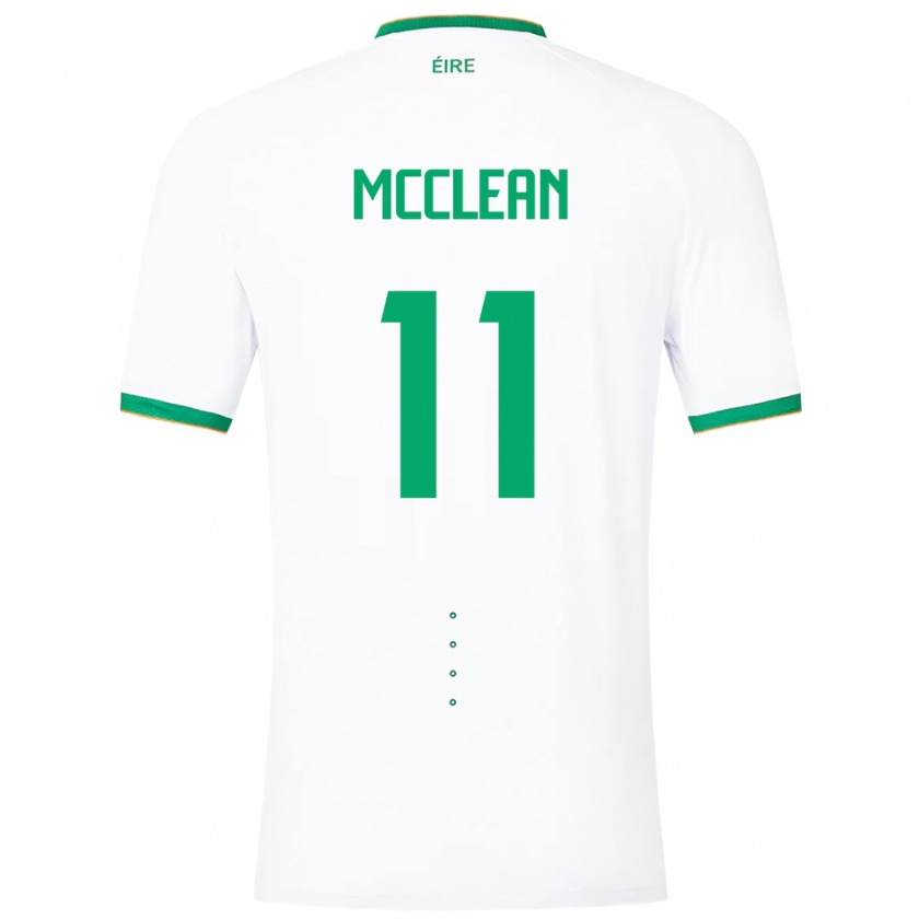 Kandiny Gyermek Ír-Sziget James Mcclean #11 Fehér Idegenbeli Jersey 24-26 Mez Póló Ing