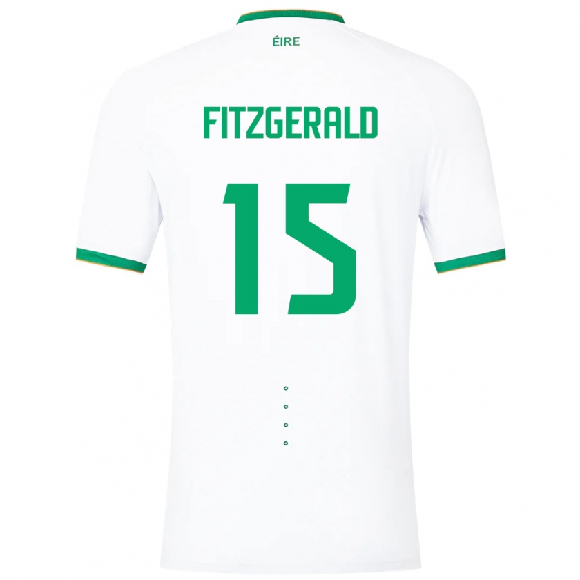 Kandiny Gyermek Ír-Sziget Kyle Fitzgerald #15 Fehér Idegenbeli Jersey 24-26 Mez Póló Ing