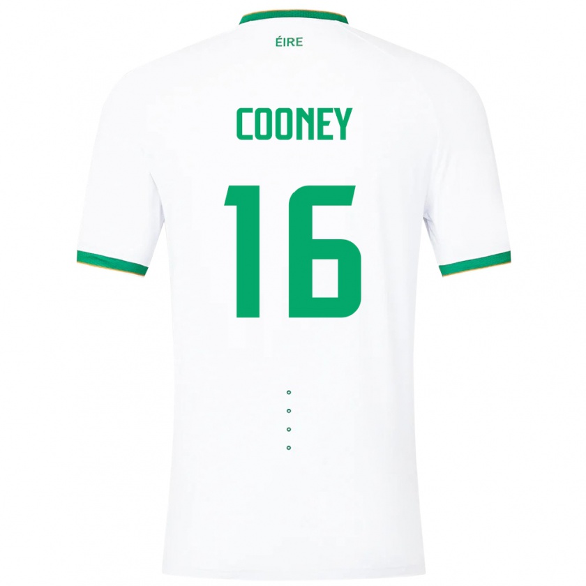 Kandiny Gyermek Ír-Sziget Oisin Cooney #16 Fehér Idegenbeli Jersey 24-26 Mez Póló Ing