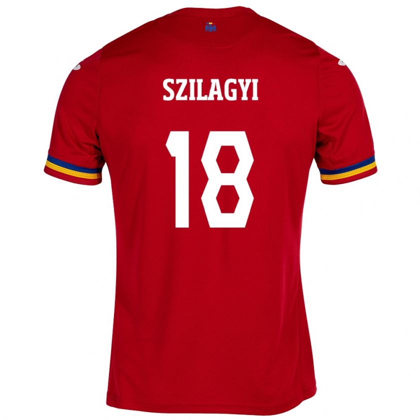 Kandiny Gyermek Románia Szabolcs Szilágyi #18 Piros Idegenbeli Jersey 24-26 Mez Póló Ing