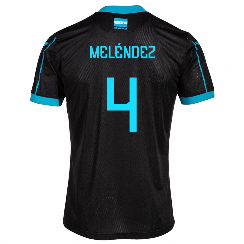 Kandiny Gyermek Honduras Carlos Meléndez #4 Fekete Idegenbeli Jersey 24-26 Mez Póló Ing