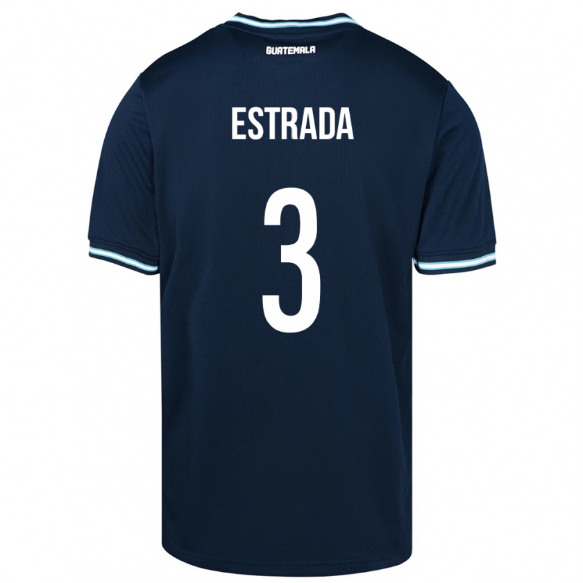 Kandiny Gyermek Guatemala Carlos Estrada #3 Kék Idegenbeli Jersey 24-26 Mez Póló Ing