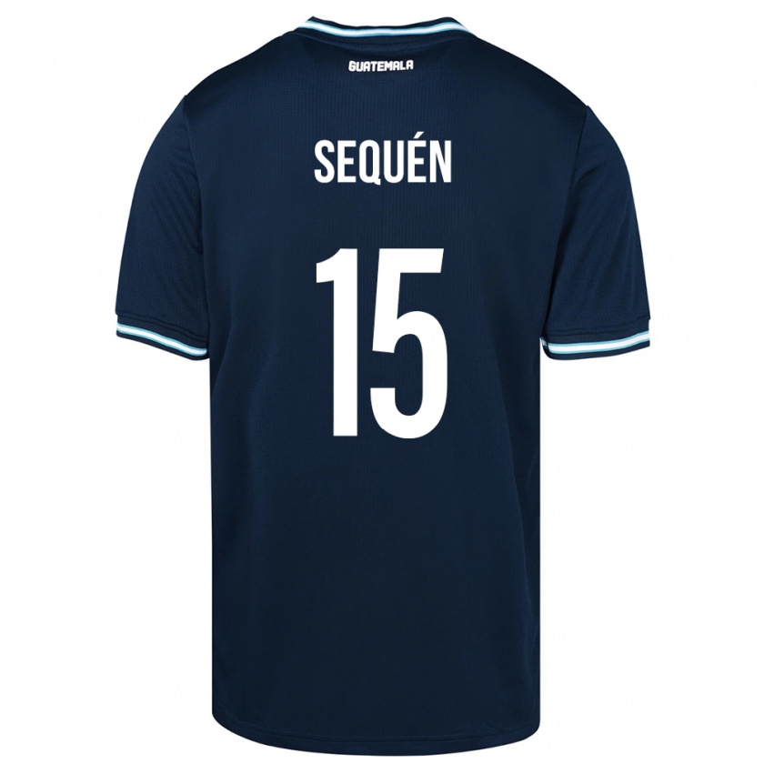 Kandiny Gyermek Guatemala Marlon Sequén #15 Kék Idegenbeli Jersey 24-26 Mez Póló Ing