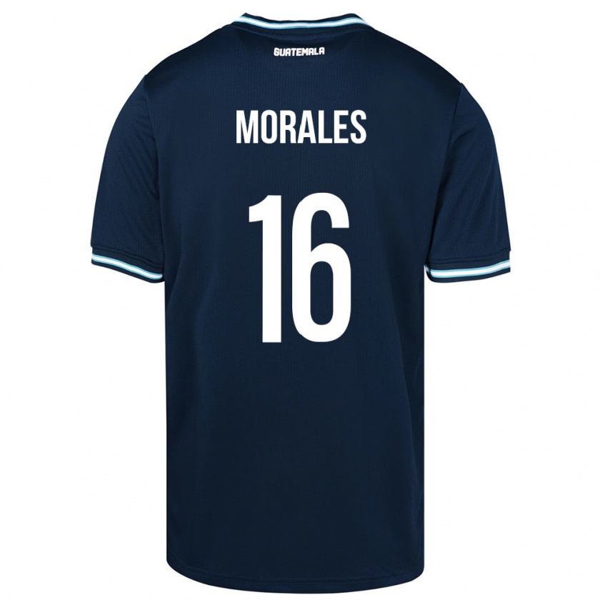 Kandiny Gyermek Guatemala José Morales #16 Kék Idegenbeli Jersey 24-26 Mez Póló Ing