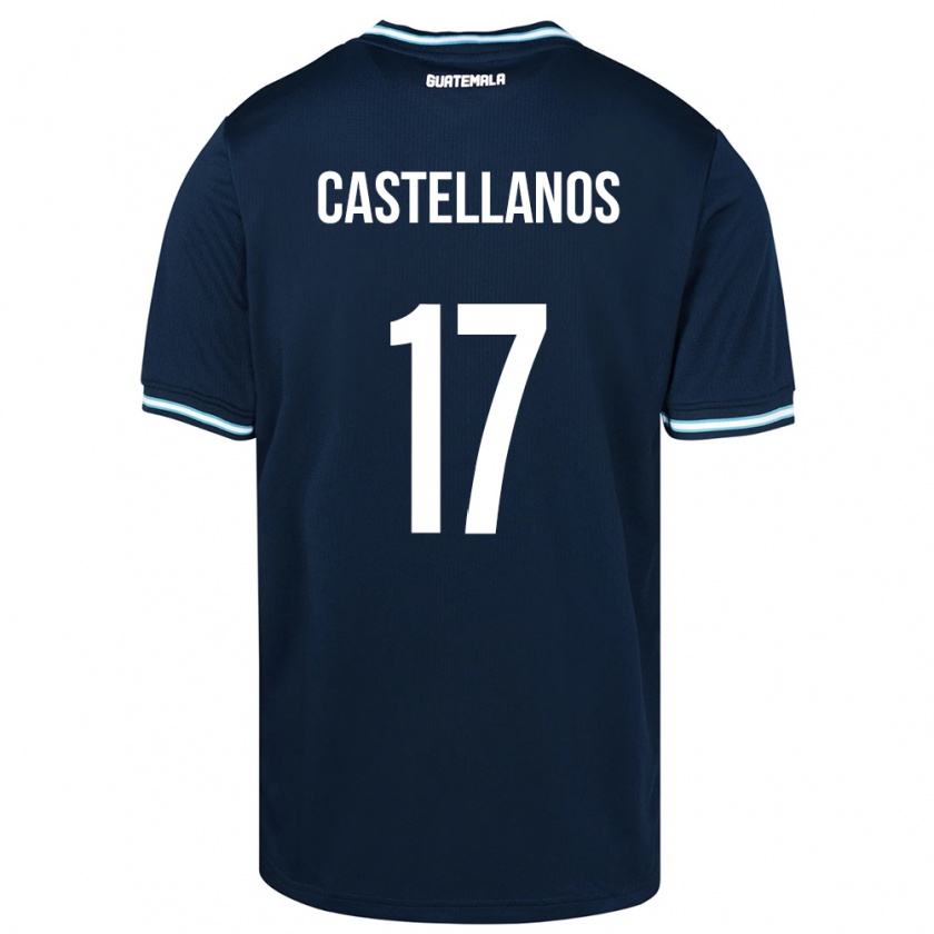 Kandiny Gyermek Guatemala Óscar Castellanos #17 Kék Idegenbeli Jersey 24-26 Mez Póló Ing