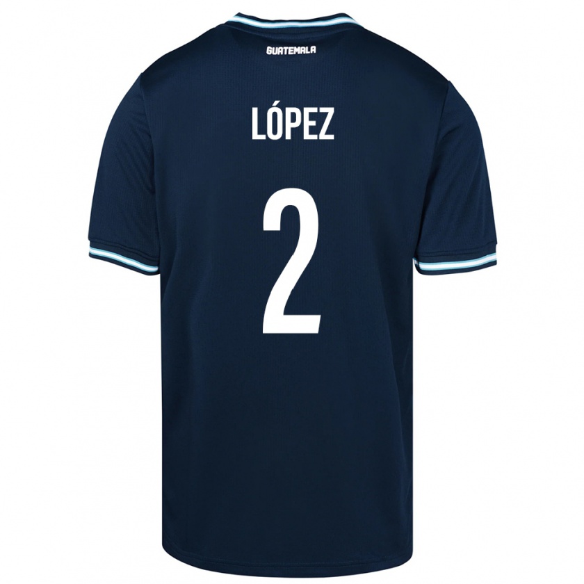 Kandiny Gyermek Guatemala Francisco López #2 Kék Idegenbeli Jersey 24-26 Mez Póló Ing