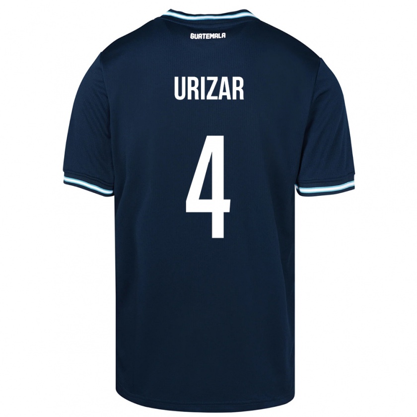 Kandiny Gyermek Guatemala Jeshua Urizar #4 Kék Idegenbeli Jersey 24-26 Mez Póló Ing