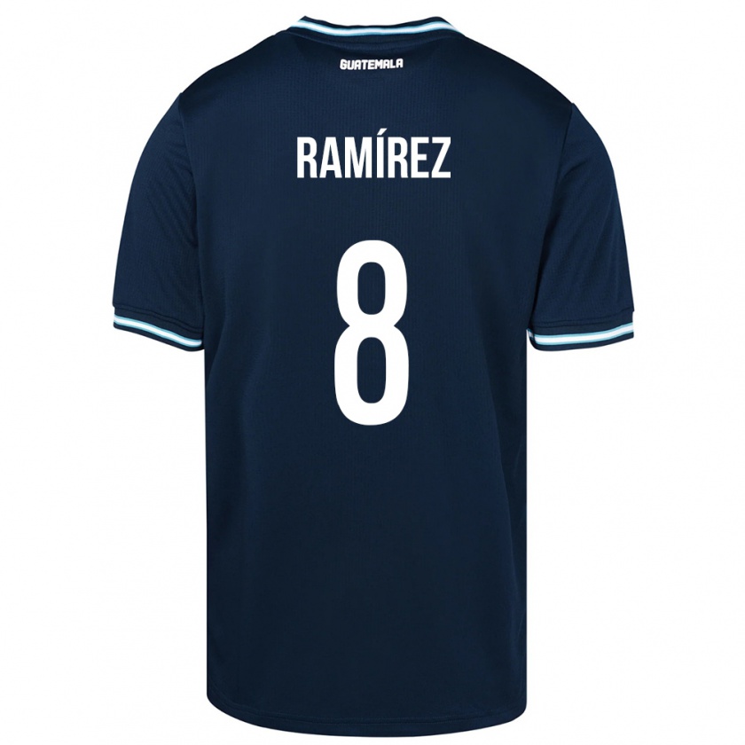 Kandiny Gyermek Guatemala Dennis Ramírez #8 Kék Idegenbeli Jersey 24-26 Mez Póló Ing