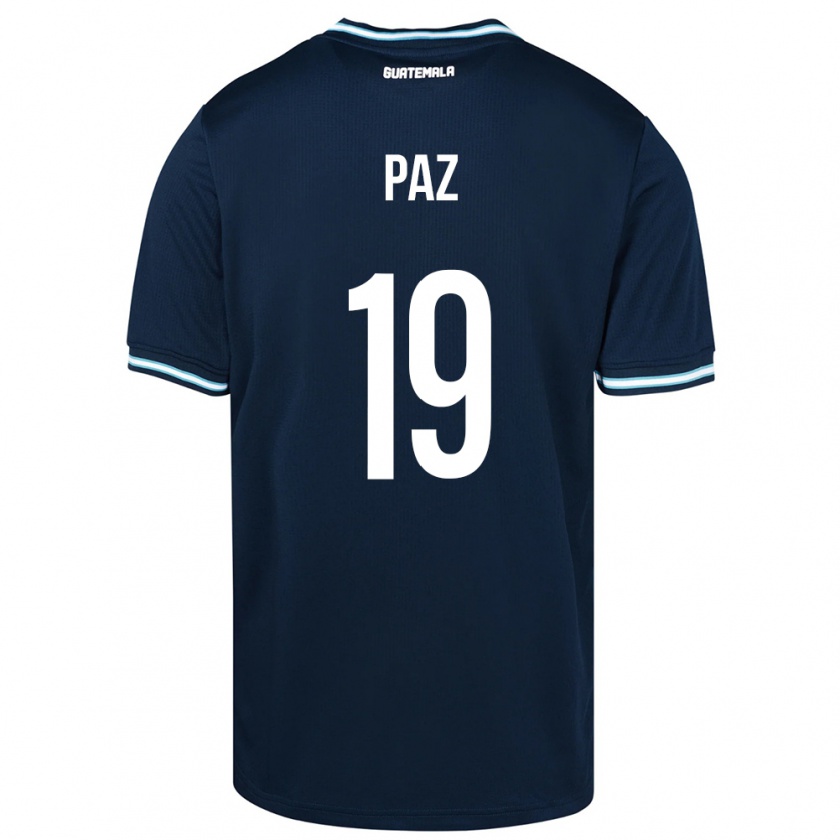 Kandiny Gyermek Guatemala Vidal Paz #19 Kék Idegenbeli Jersey 24-26 Mez Póló Ing