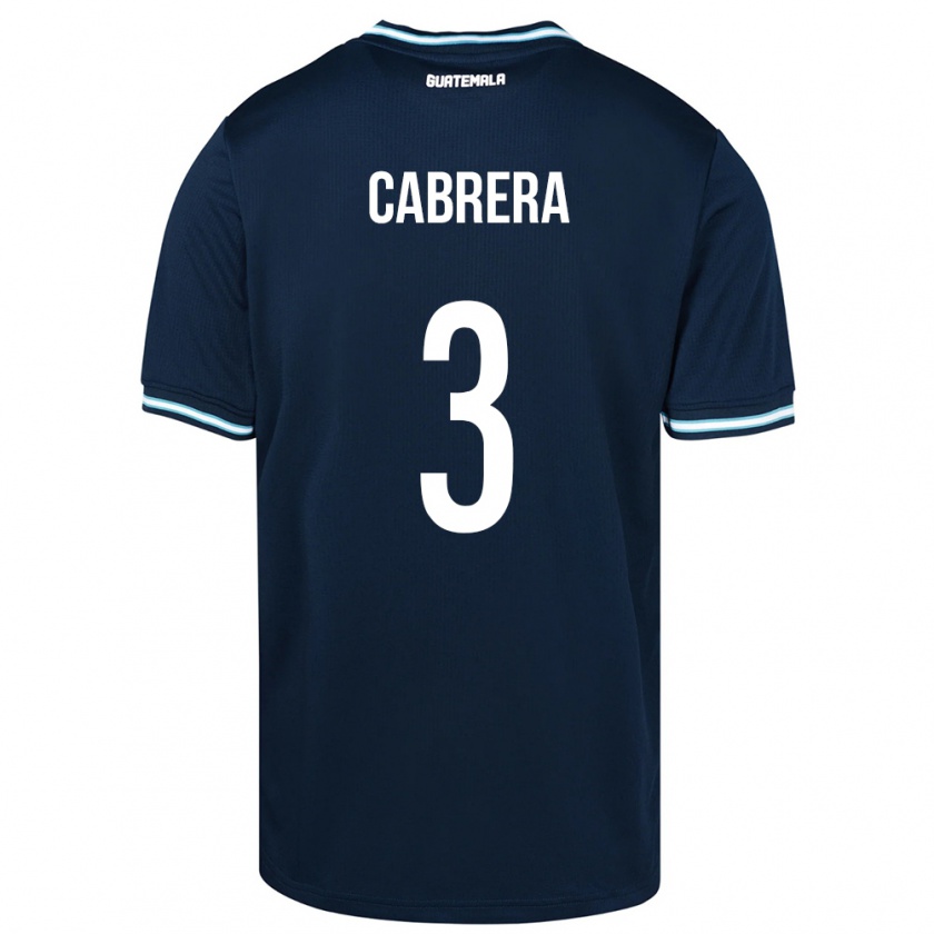 Kandiny Gyermek Guatemala Gabriel Cabrera #3 Kék Idegenbeli Jersey 24-26 Mez Póló Ing