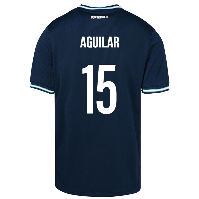 Kandiny Gyermek Guatemala Carlos Aguilar #15 Kék Idegenbeli Jersey 24-26 Mez Póló Ing