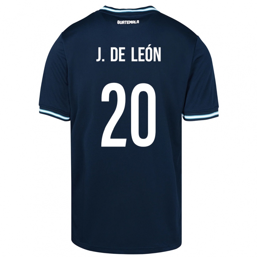 Kandiny Gyermek Guatemala Jorge De León #20 Kék Idegenbeli Jersey 24-26 Mez Póló Ing