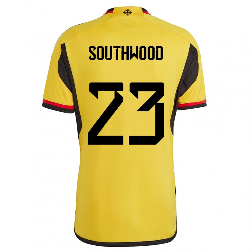 Kandiny Gyermek Észak-Írország Luke Southwood #23 Fehér Idegenbeli Jersey 24-26 Mez Póló Ing