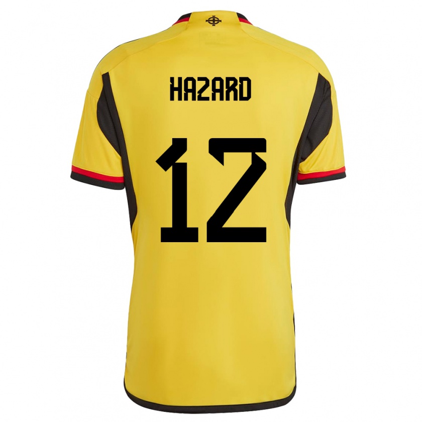 Kandiny Gyermek Észak-Írország Conor Hazard #12 Fehér Idegenbeli Jersey 24-26 Mez Póló Ing