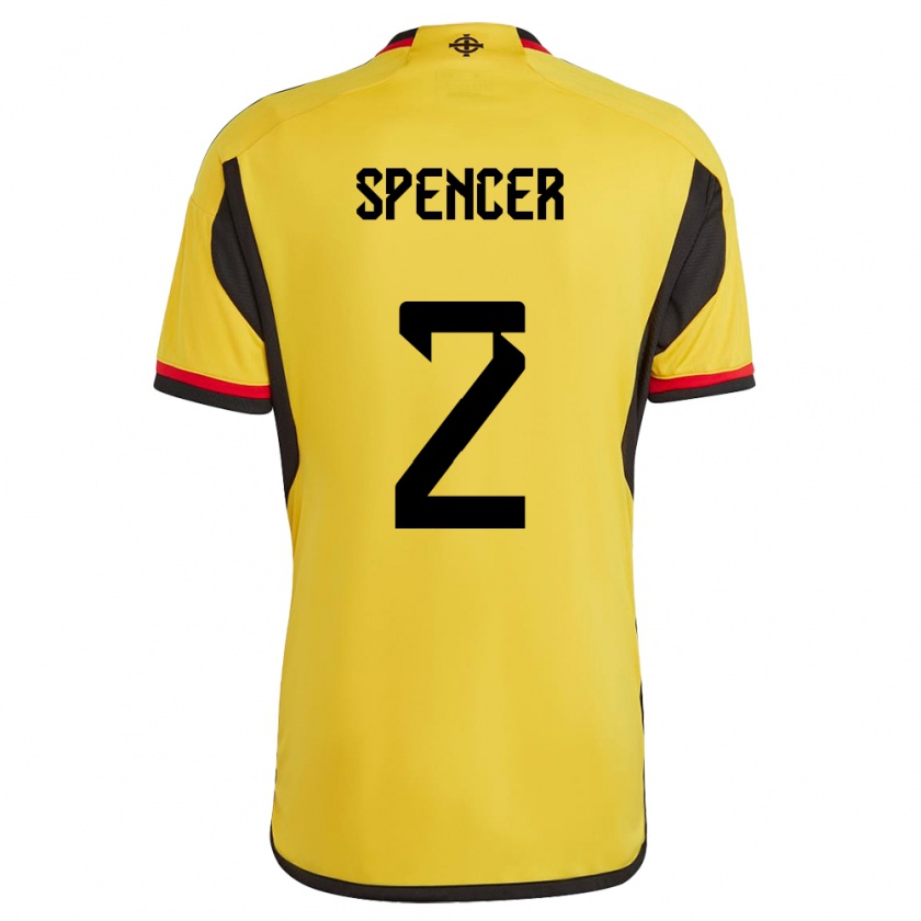 Kandiny Gyermek Észak-Írország Brodie Spencer #2 Fehér Idegenbeli Jersey 24-26 Mez Póló Ing